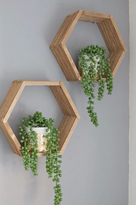 Hexagon Floating Wall Shelves